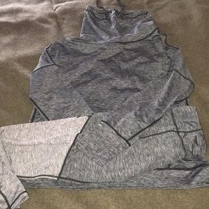 Amazing Heather Gray Athletic Top and Bottom Set